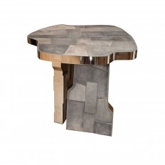 Ceramic and nickel mosaic side table